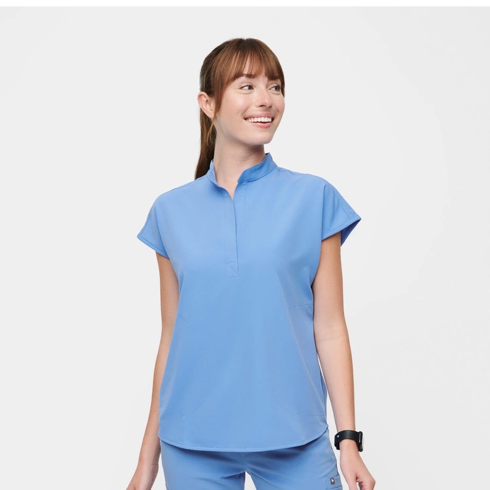 Figs Women's Ceil Blue Rafaela Top